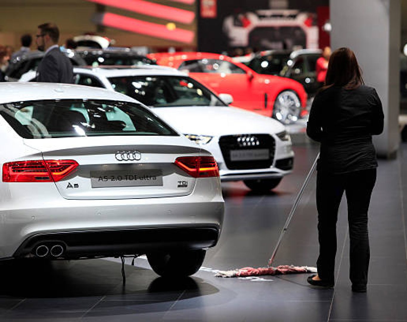 Professional car showroom detailing cleanup by T & M Services INC