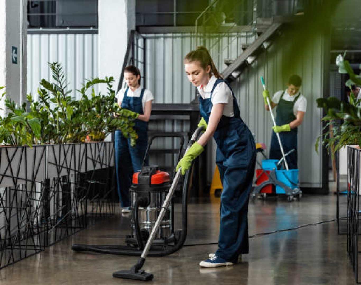 Office cleaner providing professional cleaning in Miramar, FL workspace