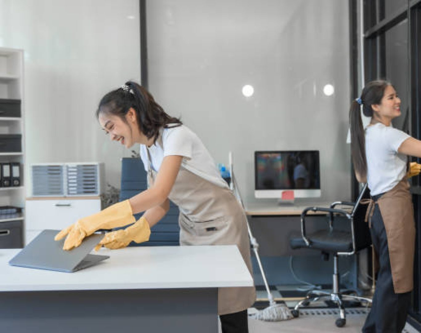 Licensed office cleaning company maintaining pristine workspaces at T & M Services INC.