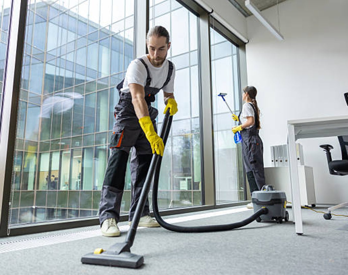 office cleaning team working efficiently in Miami Gardens commercial buildings